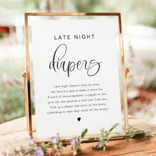 Poster Jeu de Baby shower des plongeurs nocturnes minimes