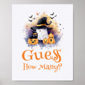 Poster Jeu de Baby shower "Devinez combien" d'Halloween (Devant)