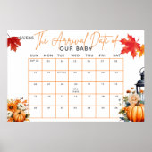 Poster Jeu de Baby Shower DEVINEZ LA DATE D'ACCouchement (Devant)