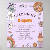 Poster Jeu de Baby shower Halloween "Dernier Night Diaper (Devant)