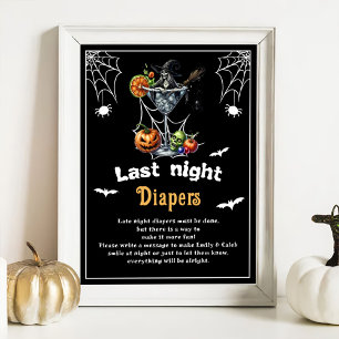 Poster Jeu de Baby shower Halloween "Dernier Night Diaper