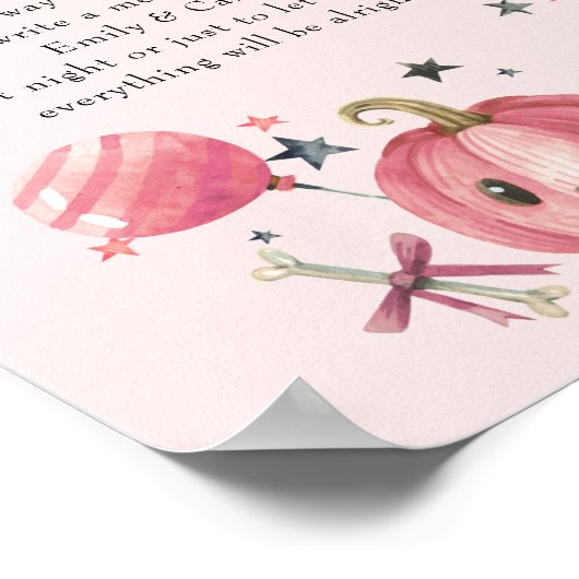 Poster Jeu de Baby shower Halloween "Late Night Diapers" (Coin)