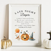 Poster Jeu de Baby shower Halloween "Late Night Diapers"