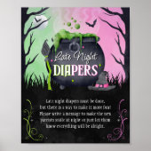 Poster Jeu de Baby shower Halloween "Late Night Diapers" (Devant)