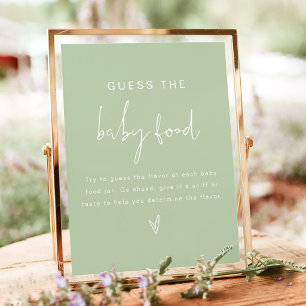 Poster Jeu de baby shower LEAH Pastel Devinez la nourritu
