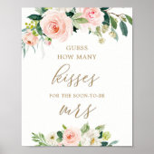 Poster Jeu de Baby Shower Mariage Floral Devine Combien d (Devant)