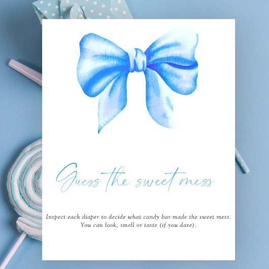 Poster Jeu de baby shower pour garçon : devine le doux dé