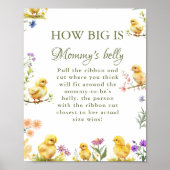 Poster Jeu de Baby Shower « Quel est la taille du ventre (Devant)