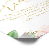 Poster Jeu de Baby Shower Rose Floral Nuptial (Coin)