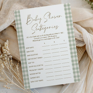 Poster Jeu de Baby Shower Scattergories aux douces pétale