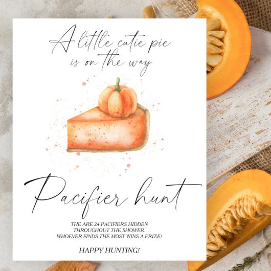 Poster Jeu de baby shower sur le thème de la tarte au pot