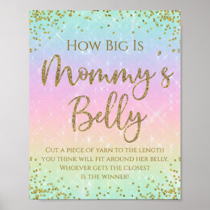 Poster Jeu de Baby Shower Taille du Ventre de Maman Arc-e