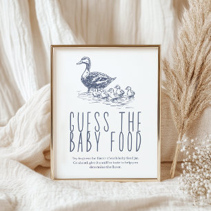 Poster Jeu de baby shower 'Vintage Country Guess Baby Foo