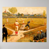 Poster Jeu de baseball vintage (Devant)