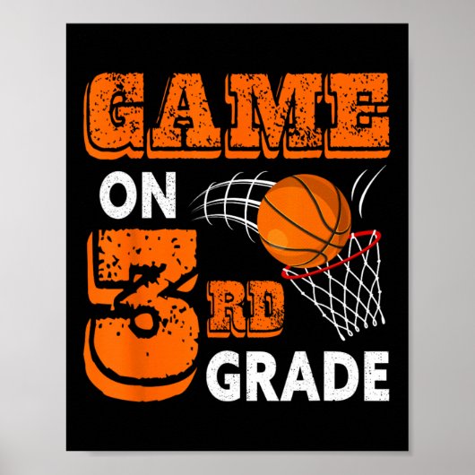 Poster Jeu De Basket De 3E Année Retour À L'École Fun Gi (Devant)