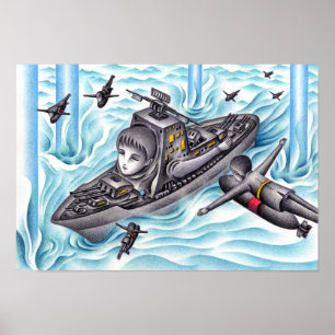 Poster Jeu de bataille navale.