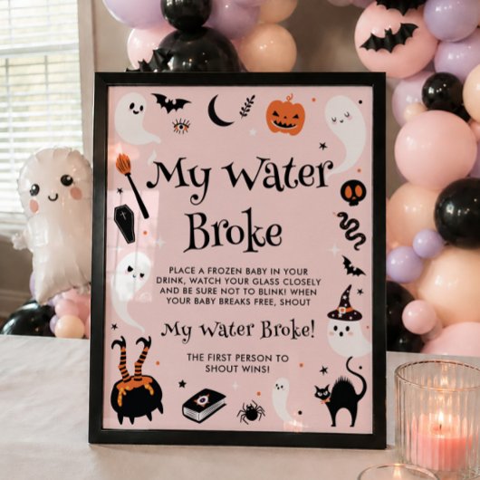 Poster Jeu de Bébé Shower Halloween Rose Ma Source a Cass