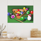 Poster Jeu de billard, coloré (Cuisine)