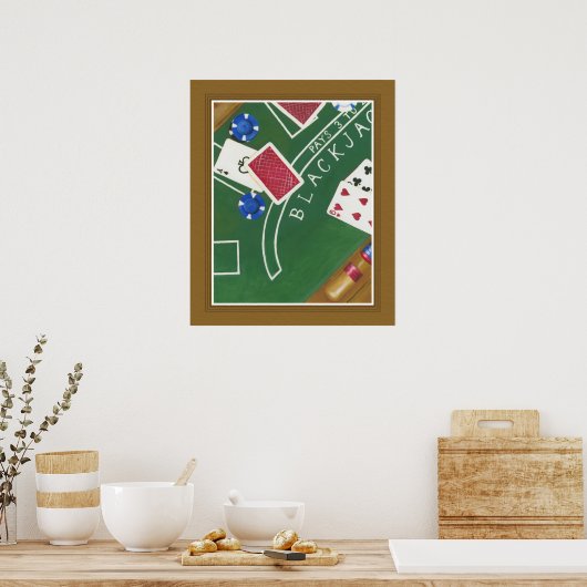 Poster Jeu de Blackjack avec chips par Chariklia Zarris (Cuisine)