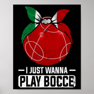Poster Jeu de Bowling Italien Bocci Player Bocce Byll