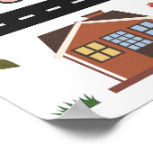 Poster Jeu de cartes pour enfants avec route, voitures et (Coin)