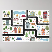 Poster Jeu de cartes pour enfants avec route, voitures et (Devant)