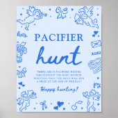 Poster Jeu de chasse à la tétine bébé Saint-Valentin dess (Devant)