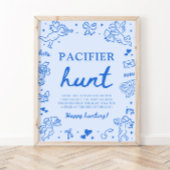 Poster Jeu de chasse à la tétine bébé Saint-Valentin dess