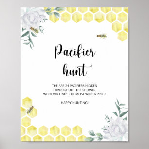 Poster jeu de chasse à la tétine petite abeille pour baby