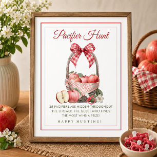 Poster Jeu de chasse à la tétine pour Baby Shower au verg