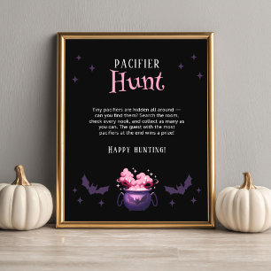 Poster Jeu de chasse à la tétine pour Baby Shower Hallowe