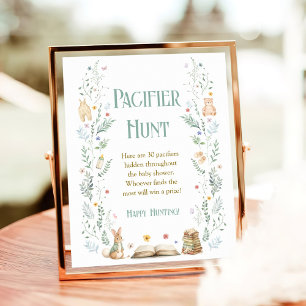 Poster Jeu de chasse à la tétine pour Baby Shower sur le