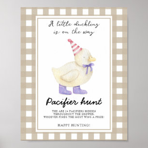 Poster Jeu de chasse à la tétine pour caneton baby shower