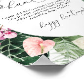 Poster Jeu de chasse à l'anneau Baby Shower Floral Tropic (Coin)