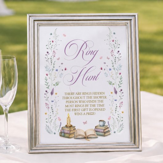 Poster Jeu de chasse à l'anneau de douche de mariage dans