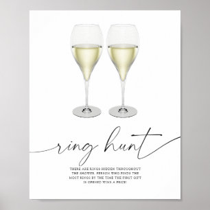 Poster Jeu de chasse à l'anneau de shower de mariage - Ch