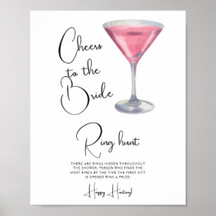 Poster Jeu de chasse à l'anneau de shower de mariage Cock