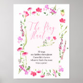 Poster Jeu de chasse à l'anneau Fleur sauvage rose Enterr (Devant)