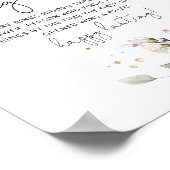 Poster Jeu de chasse à l'anneau floral marine rose blush  (Coin)