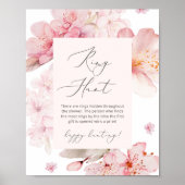 Poster Jeu de chasse à l'anneau floral rose blush pour en (Devant)