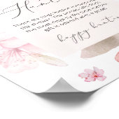 Poster Jeu de chasse à l'anneau floral rose pêche pour en (Coin)