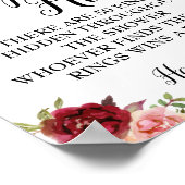 Poster Jeu de chasse à l'anneau Marsala de douche nuptial (Coin)