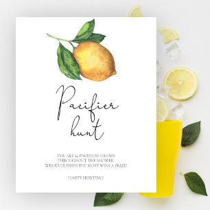 Poster Jeu de chasse au baby shower de citron