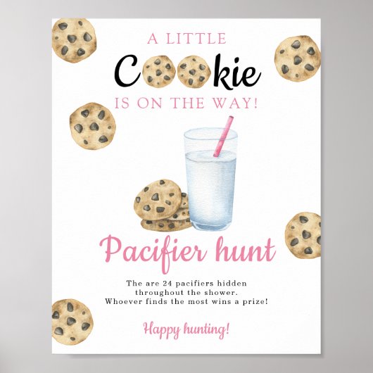 Poster Jeu de chasse au Baby shower de lait (Devant)