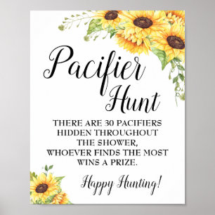 Poster Jeu de chasse au Pacifique Baby shower signe de to
