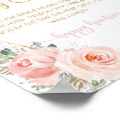 Poster Jeu de chasse aux anneaux de douche nuptiale rose (Coin)