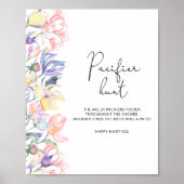 Poster Jeu de chasse fleur sauvage baby shower Pacifique (Devant)