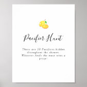 Poster Jeu de chasse pacifique Baby shower de citron simp (Devant)