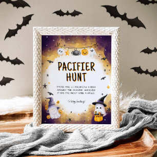 Poster Jeu de chasse pacifique Halloween Baby shower Jeu
