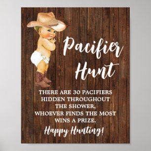 Poster Jeu de chasse pacifique Petit Cowboy Baby shower S
